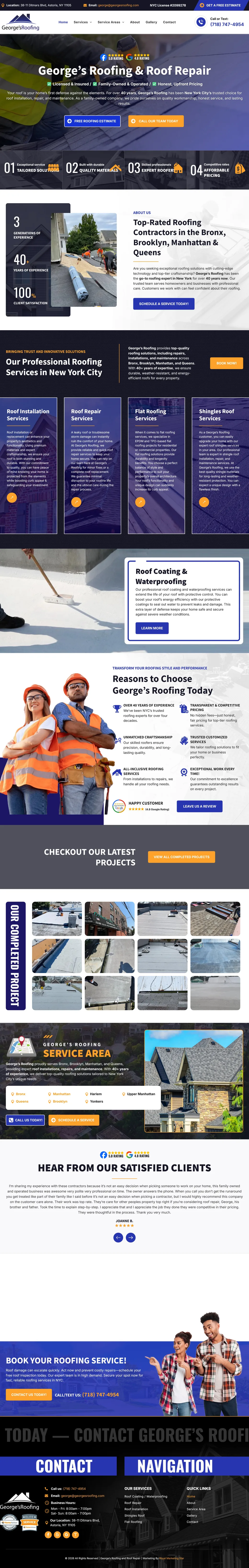 George's Roofing website
